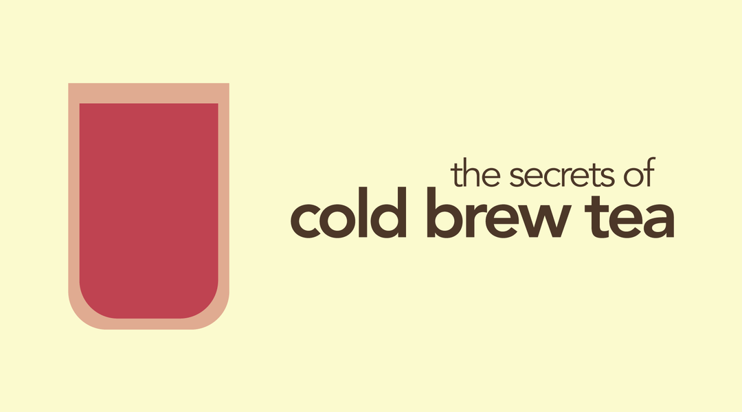 graphic saying "the secrets of cold brew tea" with an image of a cup with cold brew tea