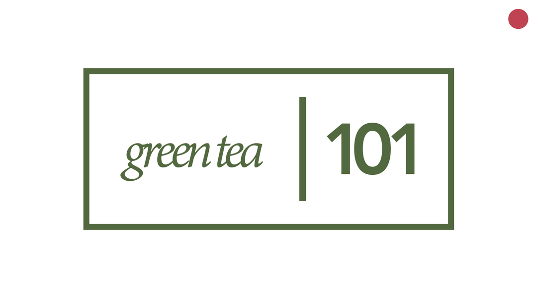 Graphic with green text saying green tea 101