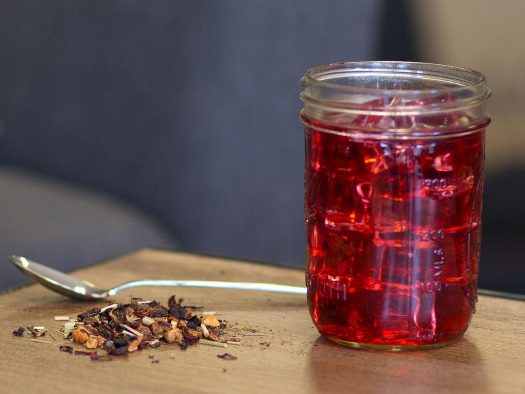 Hibiscus Fruit Punch brewed iced - Hackberry Tea
