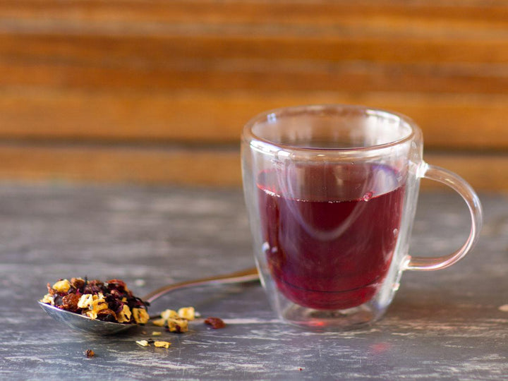 Strawberry Fields Tea Brewed as Hot Tea from Hackberry Tea