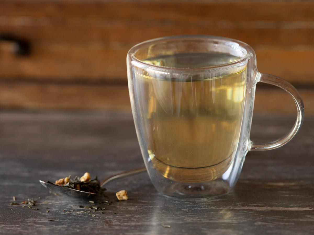 Cranberry Pecan Green brewed hot - Hackberry Tea