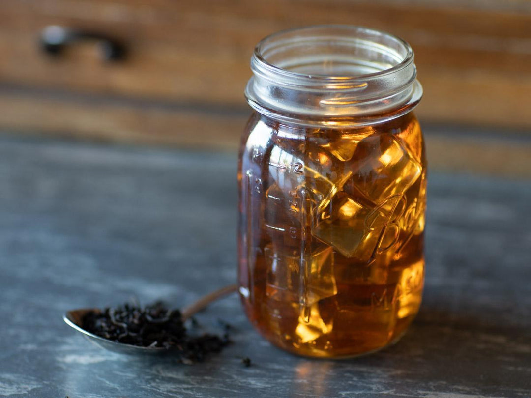 Strawberry Hazelnut Pu'erh brewed iced - Hackberry Tea