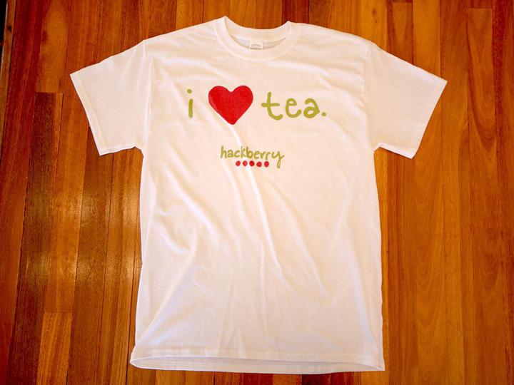 Image of I Love Tea Hackberry Tee Shirt (White) from Hackberry Tea