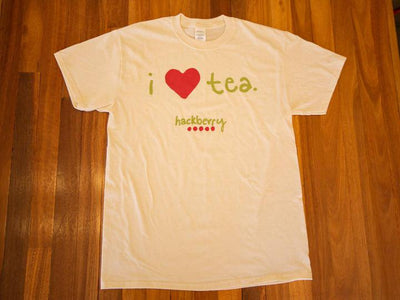 Image of I Love Tea Hackberry Tee Shirt (Cream) from Hackberry Tea