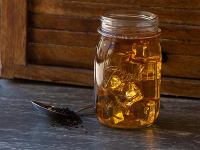 Sugar Pecan Tea Brewed as Iced Tea from Hackberry Tea