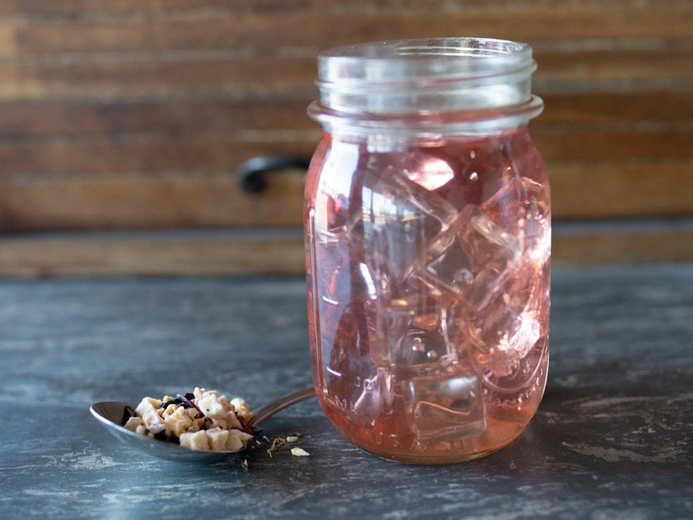 Dragon Fruit Hibiscus Medley brewed iced - Hackberry Tea