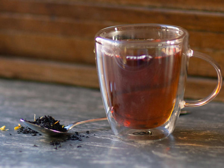 Bright Peach Oolong brewed hot - Hackberry Tea