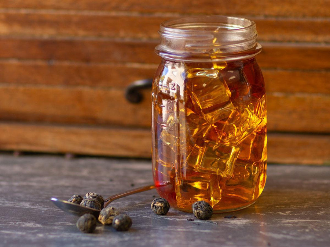 Black Dragon Pearls Tea Brewed as Iced Tea from Hackberry Tea