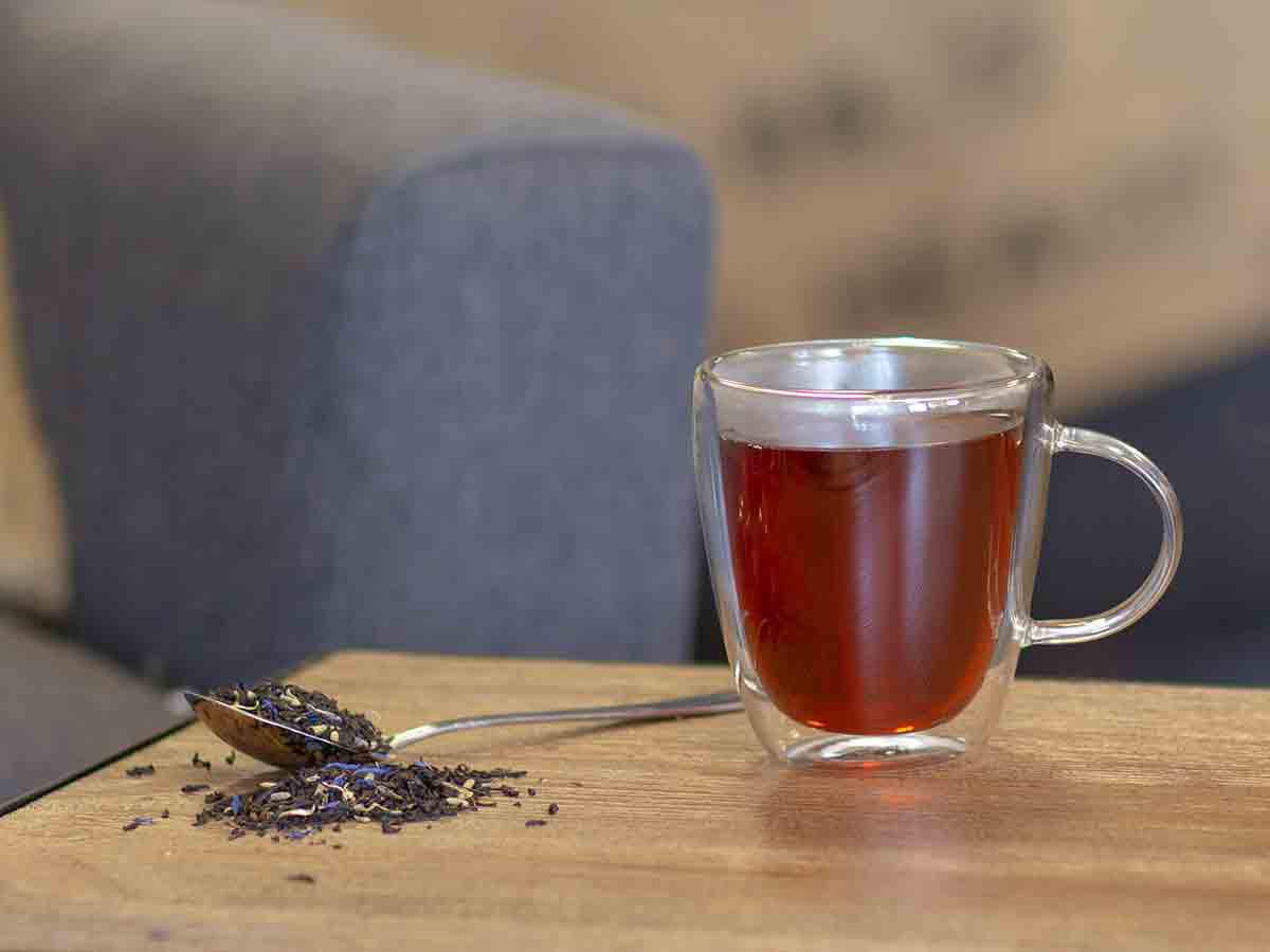 Lavender Earl Grey Tea Brewed as Hot Tea from Hackberry Tea