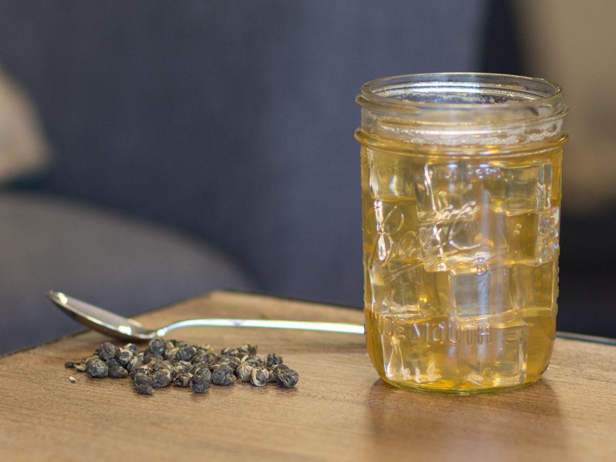 Jasmine Love Pearls Tea Brewed as Iced Tea from Hackberry Tea