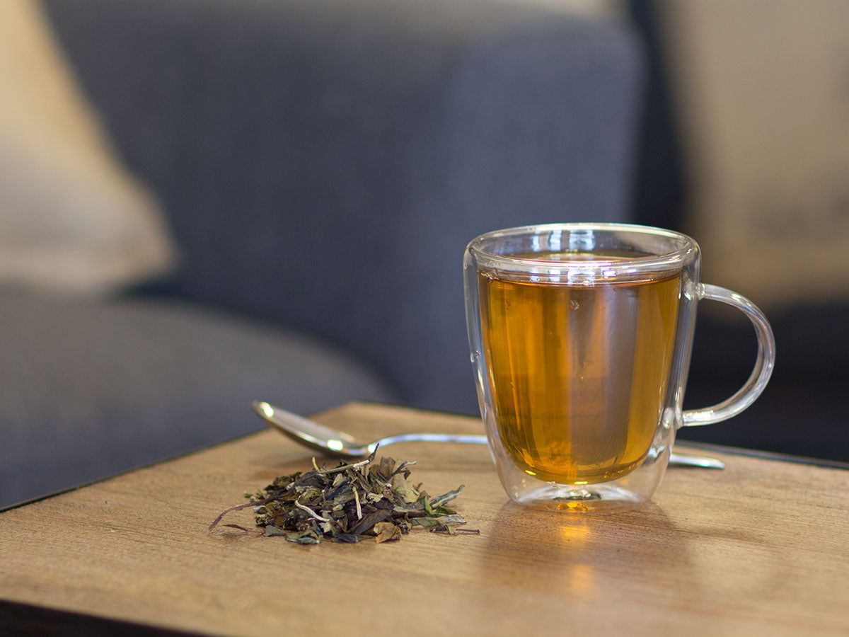 White Coconut Creme Tea Brewed as Hot Tea from Hackberry Tea