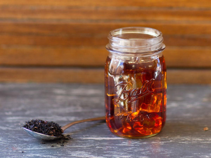 Hot Chocolate Soufflé Tea Brewed as Iced Tea from Hackberry Tea