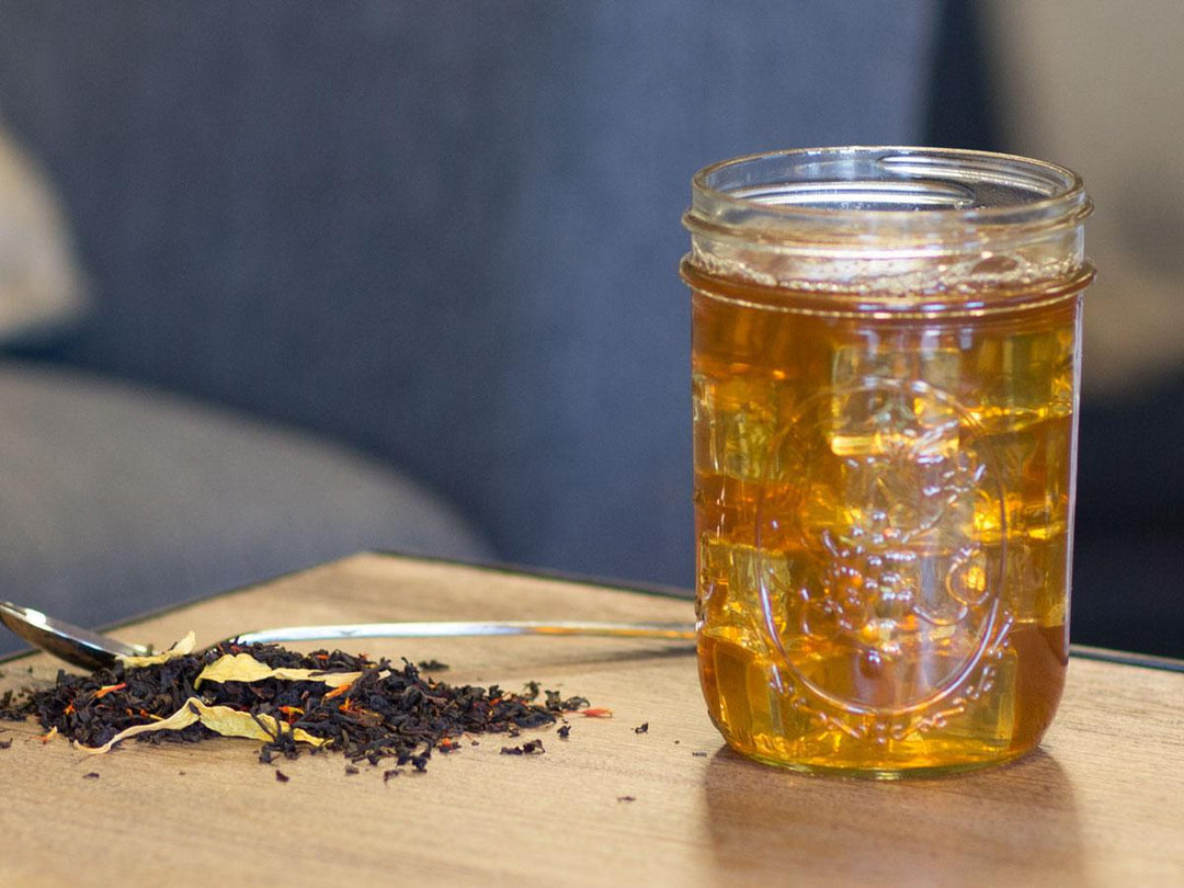 Apricot Sunflower Tea Brewed as Iced Tea from Hackberry Tea