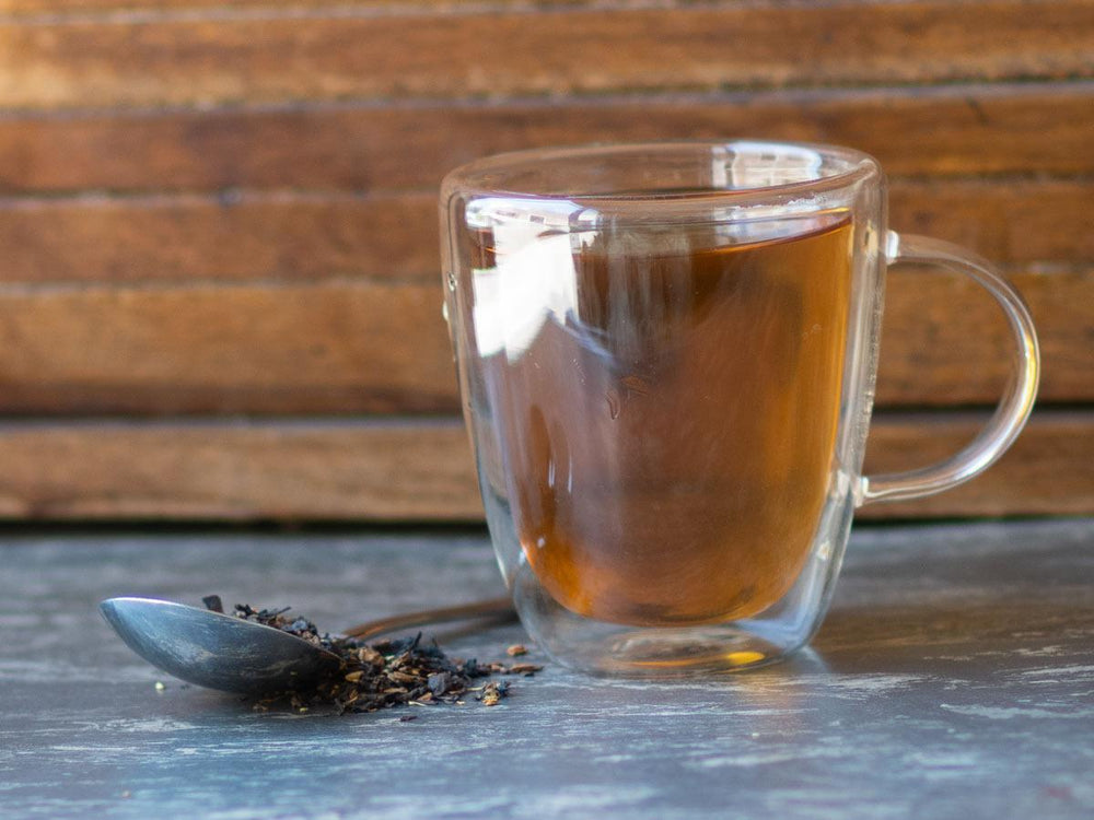 Cinnamon Ginger Oolong Chai brewed hot - Hackberry Tea