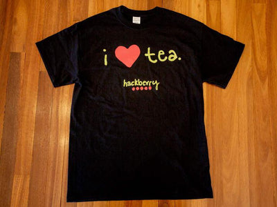 Image of I Love Tea Hackberry Tee Shirt (Black) from Hackberry Tea