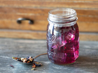 Hibiscus Purple Papaya brewed iced - Hackberry Tea