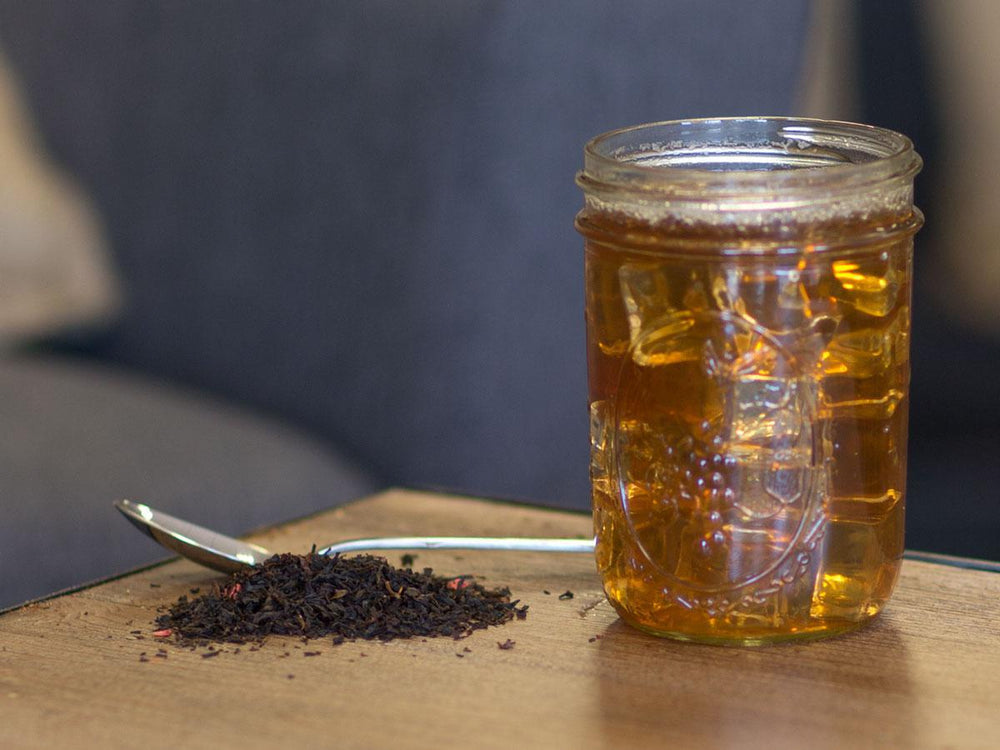 Raspberry Black Tea Brewed as Iced Tea from Hackberry Tea